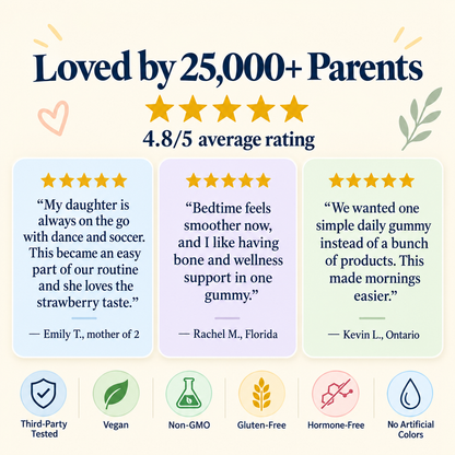 9-in-1 Natural Growth & Bone Support Gummies for Kids & Teens